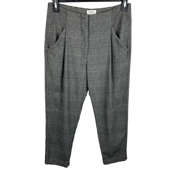 Wilfred | Chambery Cream Black Plaid Ankle Pants - Picture 1 of 8